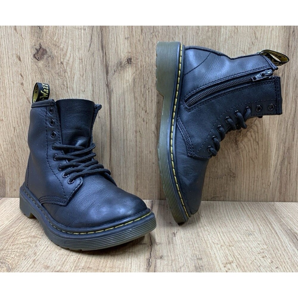 Dr. Martens 1460 Unisex Kids Black Leather Combat Boots Lace Up US 13 EU 31